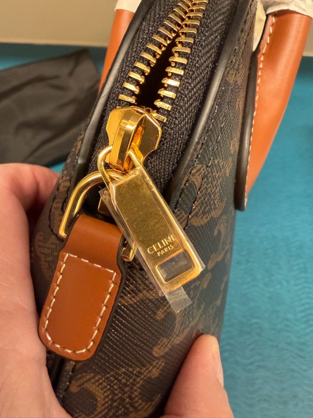 Celine Teen Honorine Bag in Triomphe Canvas and Calfskin - Picture 7 of 16